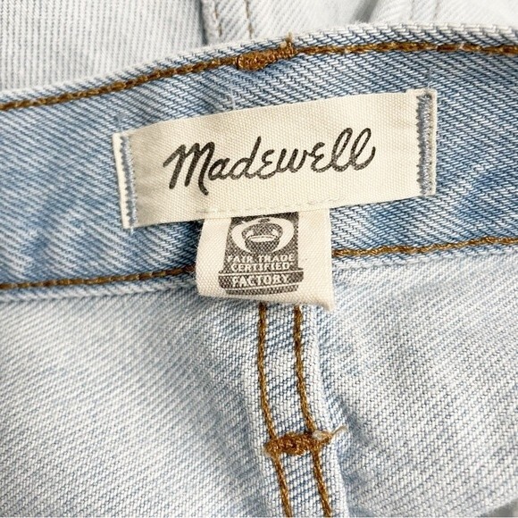 Madewell The Momjean Short in Fitzgerald Wash Light Wash Cutoff Women’s Size 24 - Picture 9 of 14